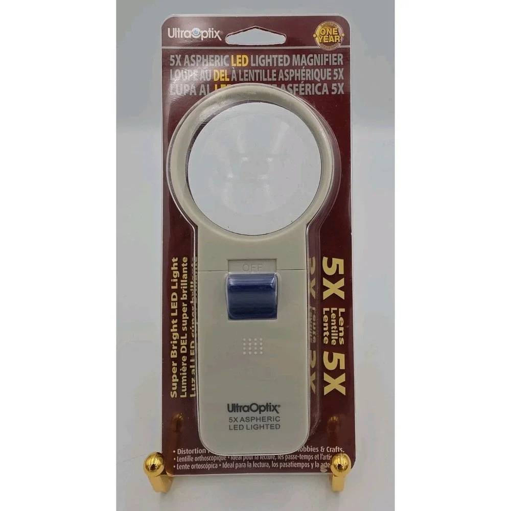 5X Aspheric LED Lighted Magnifier For Coin Stamps Collector Reading Aid